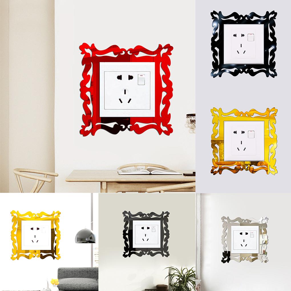 Autocollant décoratif en acrylique pour interrupteur, prise, panneau lumineux, salon, chambre à coucher - Doré