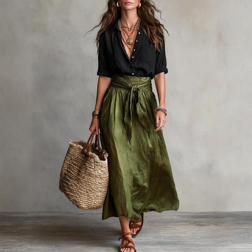 Completi Due Pezzi da Donna Camicie Casual a Maniche Lunghe e Pantaloncini Corti