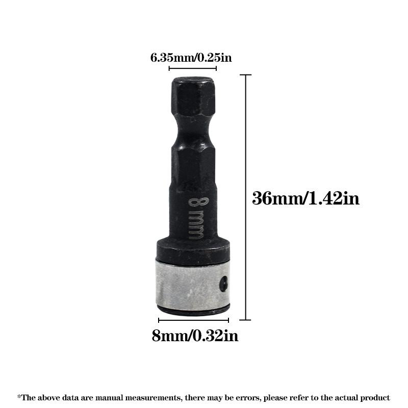8mm Non-Magnetic Hex Socket Bit, Dovetail Screw Socket, Colored Steel Tile Tail Drill Screw