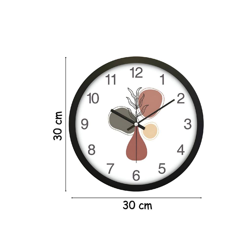 30 Cm Real Glass Flow White Wall Clock With Seconds