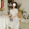 Women's Summer 2025 Petite Lace Floral Dress - Sweet, Gentle Style for Casual Fashion