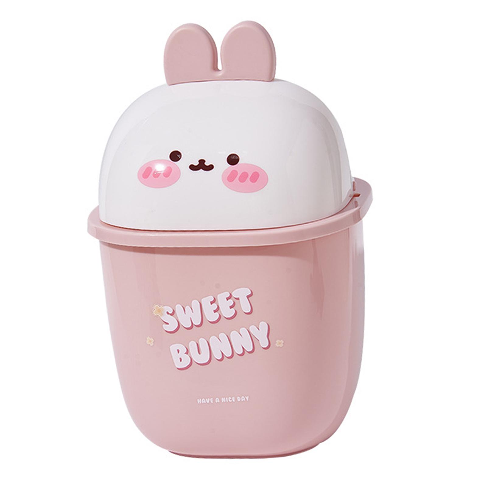 Mini Trash Can with Lid Desk Mini Garbage Container, Trash Bin, Cute Desktop Basket Can for Kitchen Home белый