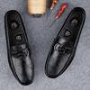 Fashion Fashionable Lightweight Genuine Leather Men's Formal Leather Shoes Handmade Soft Comfortable Non-slip Casual Men's Bean Shoes