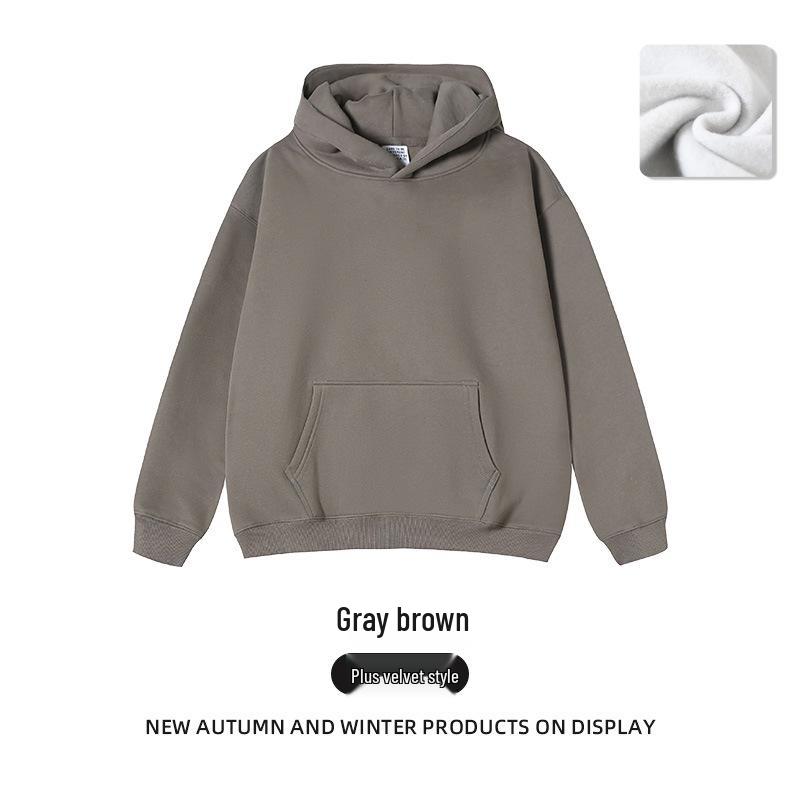 2025 Übergroßes Kapuzensweatshirt für Damen - Koreanischer Stil Einfarbiges Fleecejacke mit langen Ärmeln