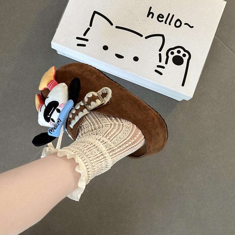 Retro Baotou drag 2025 autumn and winter three-dimensional cute cartoon Mori casual one-word buckle girls Baotou slippers