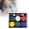 6-Color Face Paint Palette Red White Blue Black Green Yellow Body Painting Makeup Water-Based Highly Pigmented Hypoallergenic Artist Palette