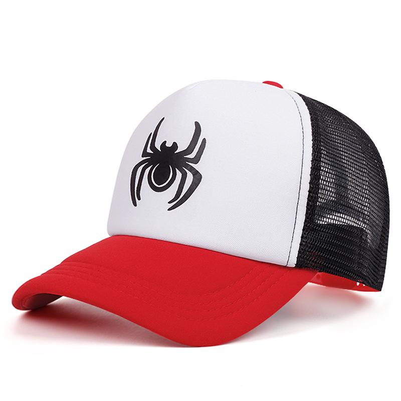2026 New Fashionable Creative Baseball Hat Spider Printing Street HipHop Skateboarding Hat Outdoor Leisure Sunshade Hat Mesh Hat