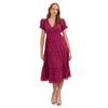 Lovedrobe Womens/Ladies Burnout Floral Puff Sleeve Midi Dress