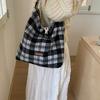 Korean Version of the Trend Plaid Tote Bag 2025 Autumn New Fashion Literary Style Shoulder Bag Trend Simple Double-sided Bag