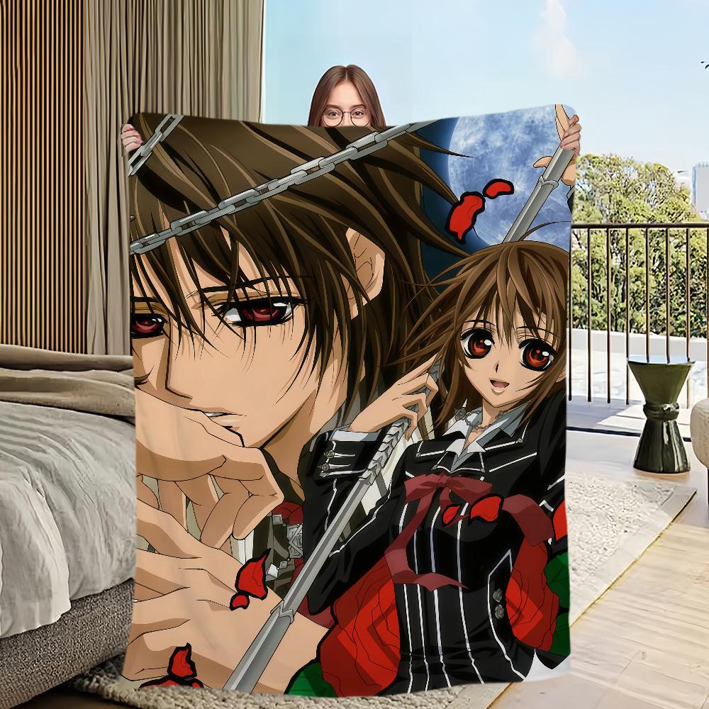manga classic anime cool art v-Vampire Knight Flannel warm soft plush blanket for sofa living room office bedroom travel gift