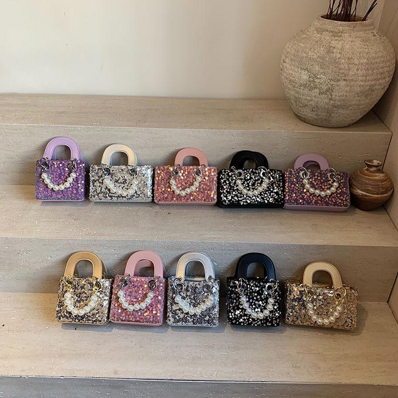 Style Korean Fashion Glitter Girls Shoulder  Sweet Pearl Crossbody  Mini