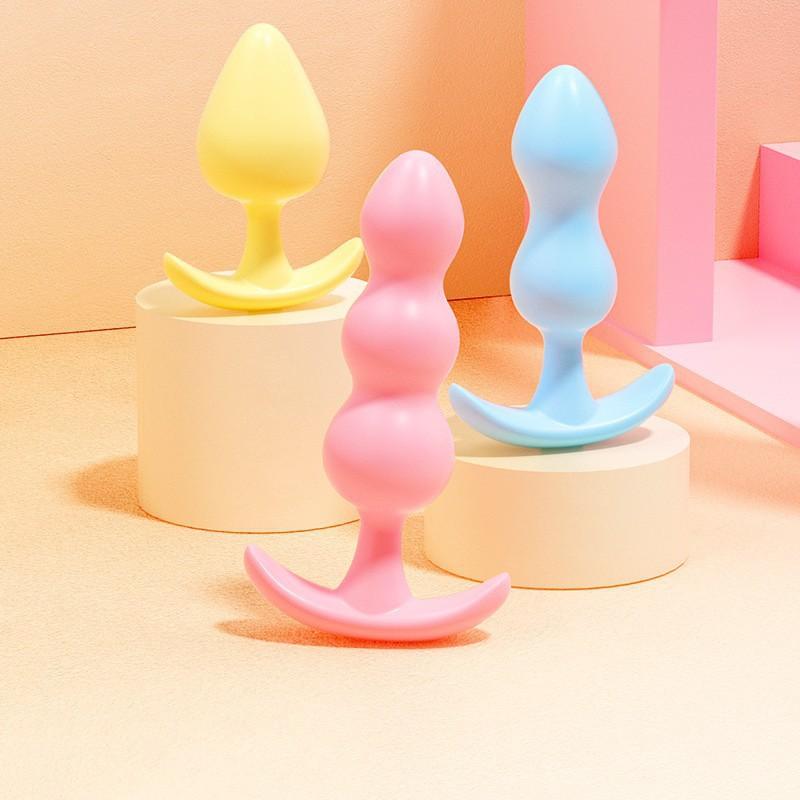 1/3Pcs Silicone Butt Plug Ease-in -Anal Plugs Training Set Expandable Beginner Anales Beads Beginner Soft Silicone Anal Plugs
