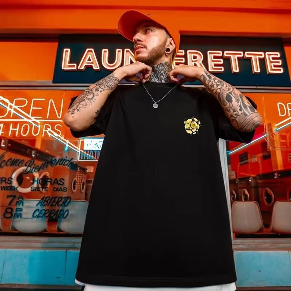 M-8XL American Trendy Duck Print Unique Pattern Short Sleeved T-shirt Men's Loose Large T-shirt Men's Top