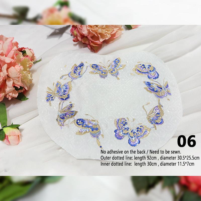 1 Stück Stickerei-Aufnäher im chinesischen Stil Qipao Hanfu Kantenrock Kopfaufnäher DIY Robe Kleid Applikation Dekor Nähzubehör