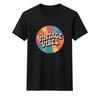 Vintage Vibes T-Shirt Groovy Retro 70s Colorful Printed Graphic Cotton Black Tee