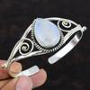 Rainbow Moonstone Bangle Handmade Gemstone Cuff 925 Sterling Silver Bangle Moonstone Jewelry 18K Gold Plated Adjustable Bangle Wedding Gift