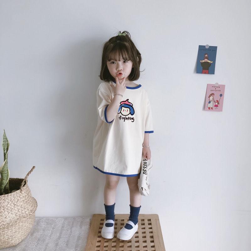 Girls' Casual Summer Short-Sleeve T-Shirt Dress