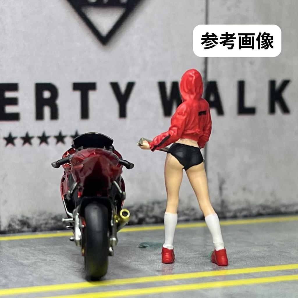 Moreart 164 Miniature Figure & Bike Set, Street Girl Female Model, for Dioramas and Miniature Cars, MO222169 [Used]