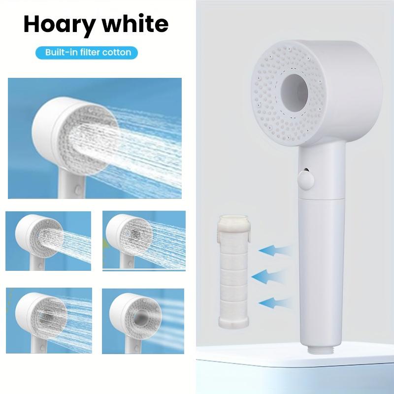 5 Modes One Key Stop Water-saving Shower Head Handheld Large Flow High-pressure Shower Nozzle with Filter Bathroom Showerhead