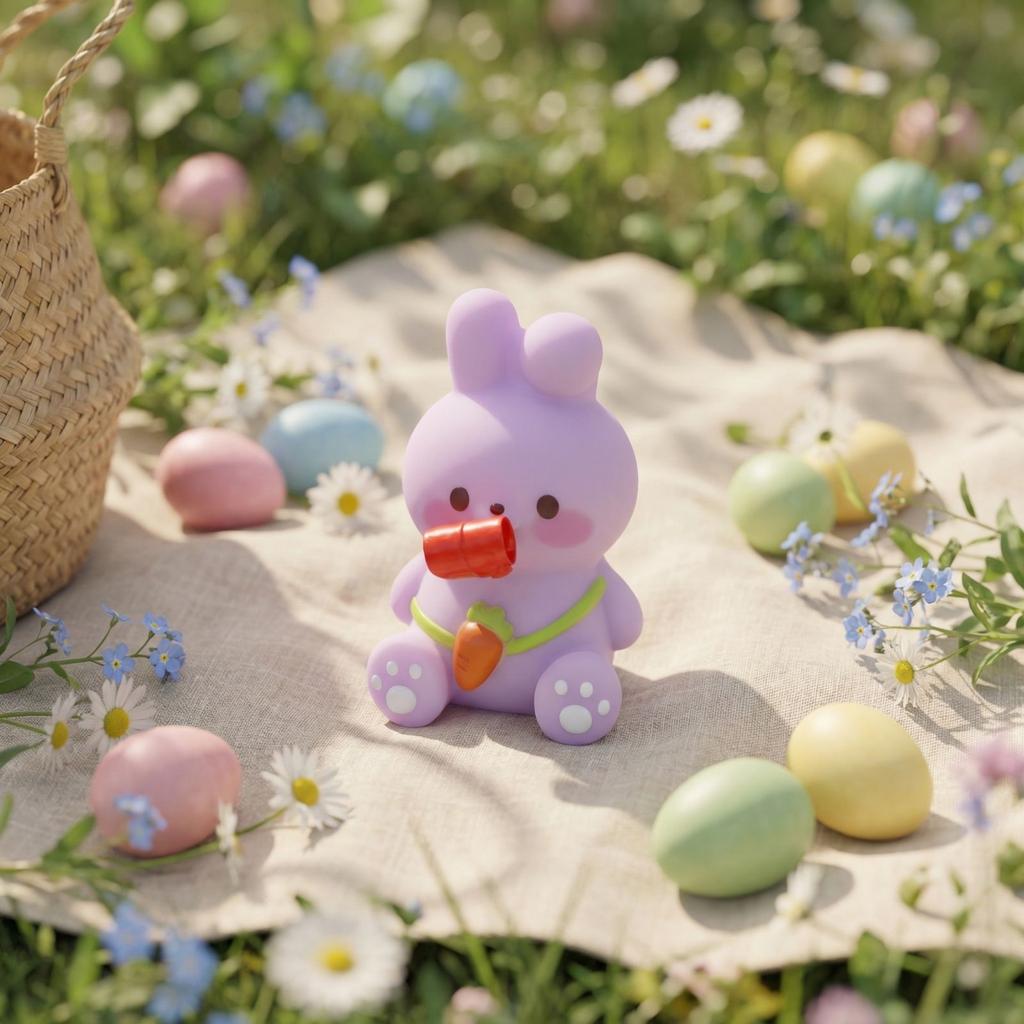 Tongue-rolling Bunny Squeezeable Stress-relieving Toy, Easter Squeezeable Tongue-sticking Sound Toy