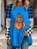 Plus Size Women's Halloween Pumpkin Long Sleeve T-Shirt for Autumn/Winter