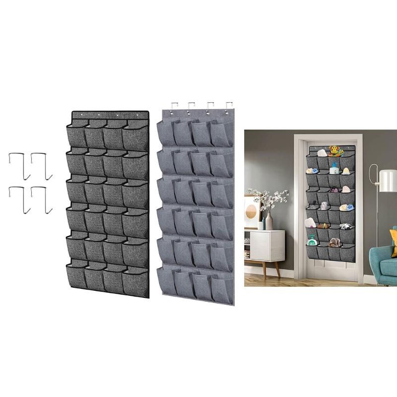 Convenient Door Storage Pouch with 24 Compartments Door Storage Bag Organizer Home Organization Tool Hanging Shoe Rack