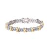 S925 Sterling Silver Two-Tone Gold XO Diamond Bracelet - Retro and Versatile Style