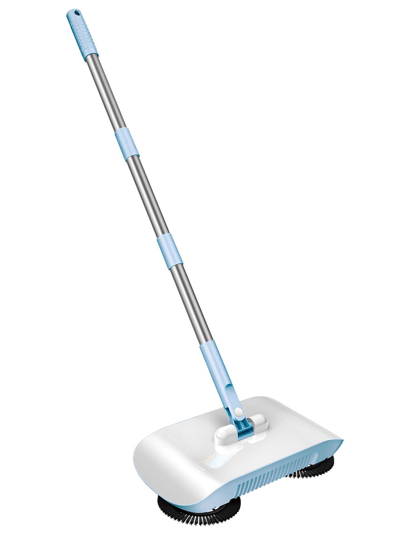 Нажимной бытовой подметатель: Двухфункциональная щетка для легкой уборки дома One Cloth синий