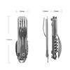 Multifunctional EDC Folding Outdoor Tableware Camping Portable Meal Knife Fork Spoon Bottle Outdoor Camping Cookware