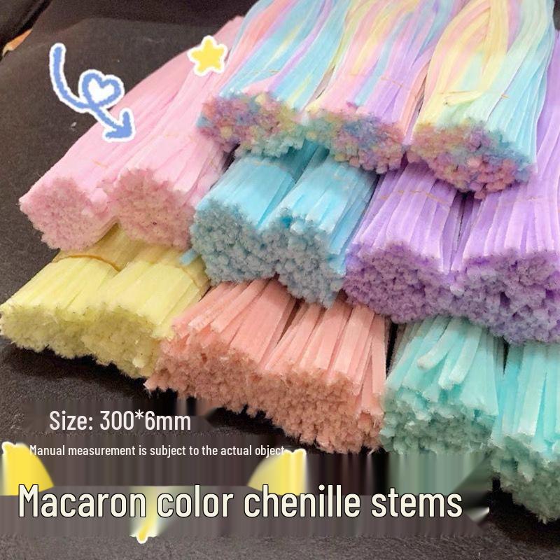 Chenille Stem Bouquet DIY Kit: Colorful Macaron Roses