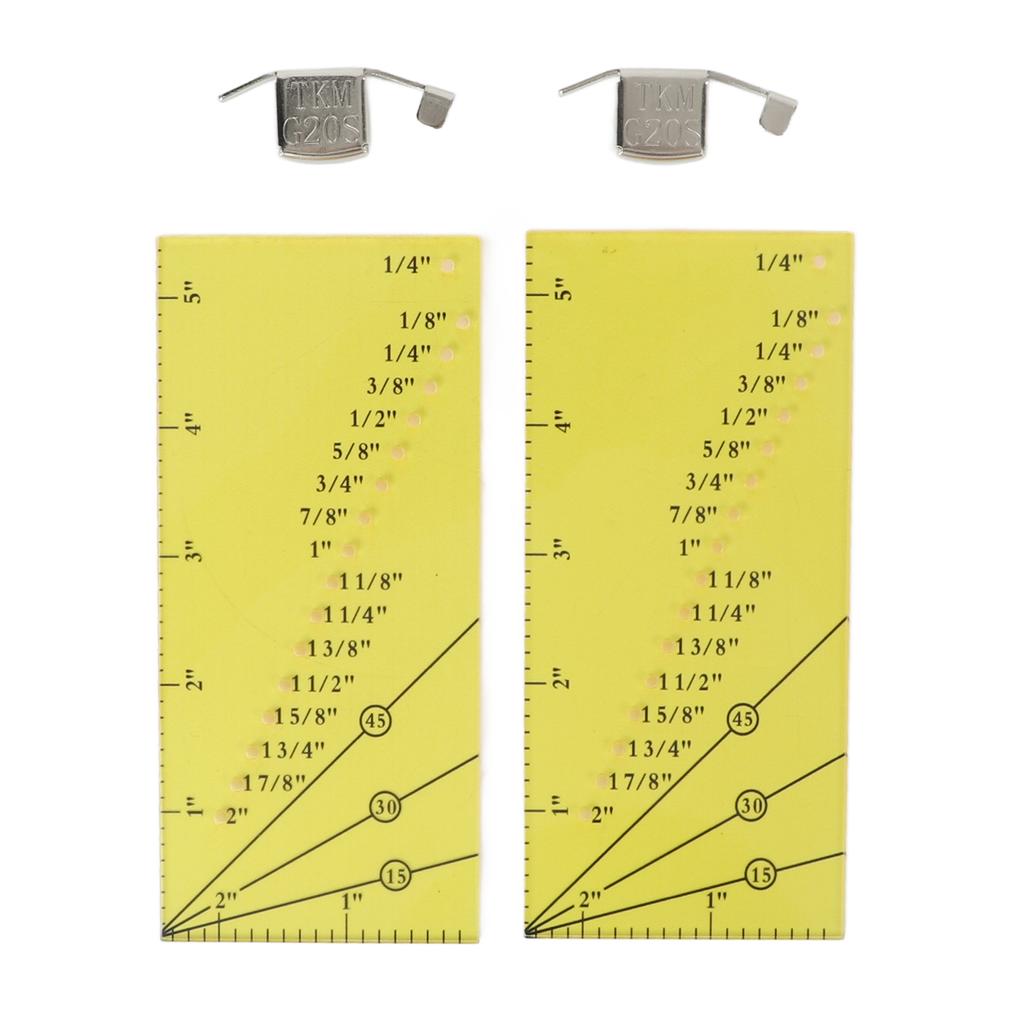2set Seam Guide Ruler Strong Magnetic Stainless Steel Transparent Acrylic Yellow Ruler Positioning