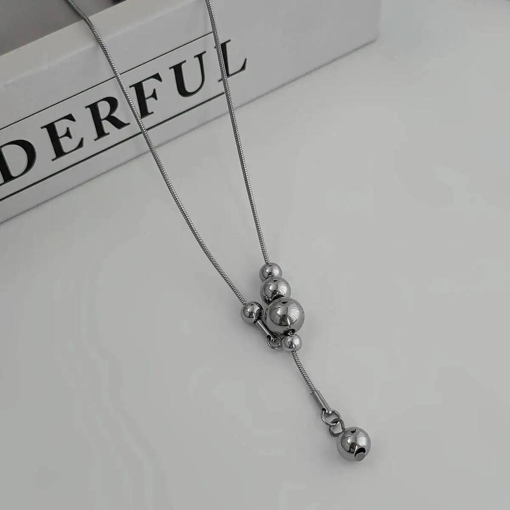 SHIXIN Minimalism Silver Color Tassel Long Chain Pendant Necklace for Women Charm Thin Clavicle Chains Party Jewelry Accessories