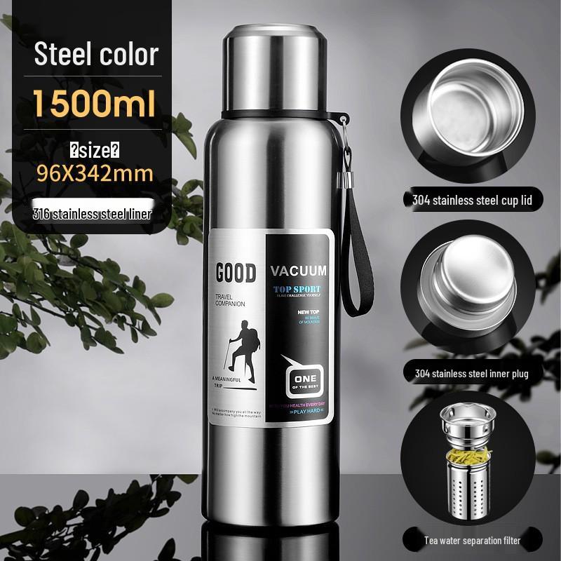 316 Stainless Steel Insulated Travel Flask - Large Capacity & Portable for Outdoor Use