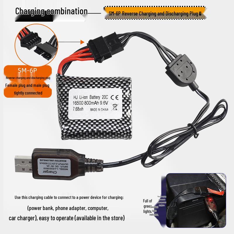 S911/S912/9115/9116 RC Car 9.6V 800mAh 20C High Discharge Lithium Battery