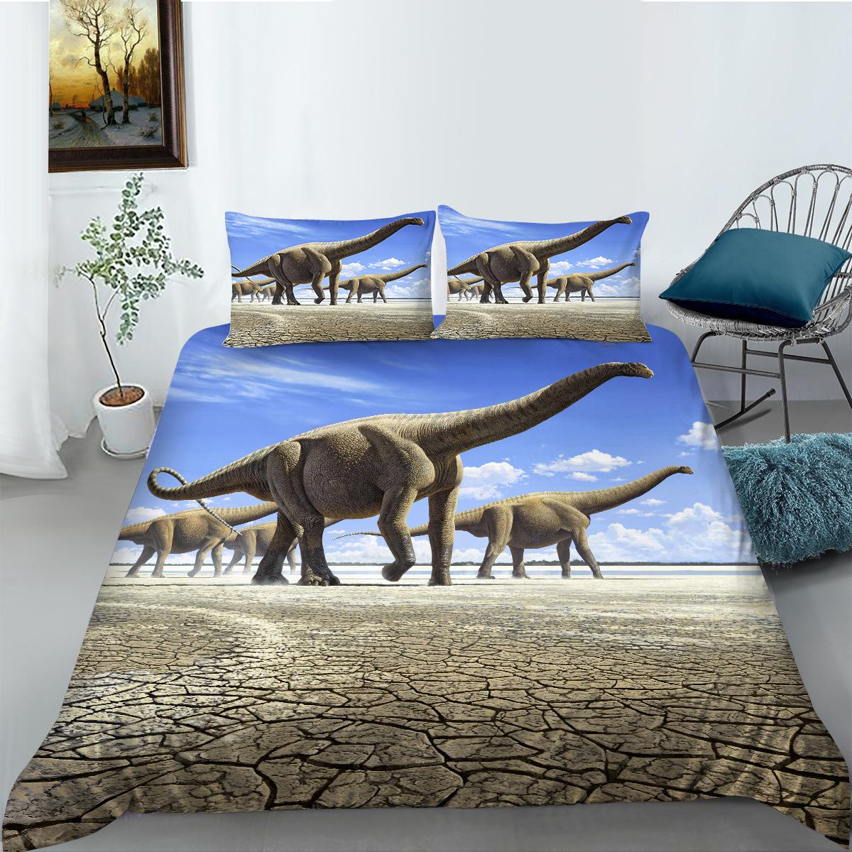 

3D Digital Printing Polyester Bedding Two Or Three-Piece Dinosaur Series EU single 135*200