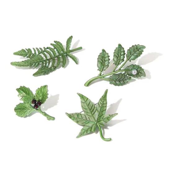 Brooch Versatile Botanical Leaf Design Brooch with Glossy Fade-Resistant Finish Sweaters Scarves Handbags Hats Safety Pin