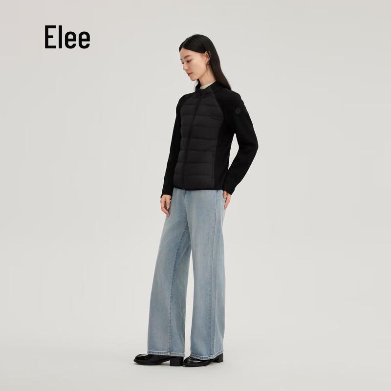 Aiyilai Women's Lightweight Slim-Fit Down Jacket with Knit Splicing