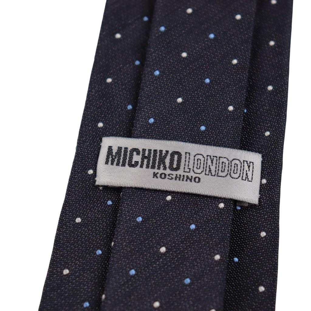 [Michiko London] KOSHINO Necktie in Gift Box, Italian Fabric, Made in Japan, Polka Dot, Silk & Cotton, Unisex Gift for Men & Women MKIC-006
