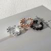 Französischer Herbst- und Winter-Doppel-G-Hochwertiger Zirkon-Kreis Offener Ring Damen Einfacher Nischen-Leichtluxus Offener Ring