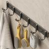 Wall Mounted Space Aluminum Coat Hooks, No Drill Adhesive Rack for Bathroom Bedroom