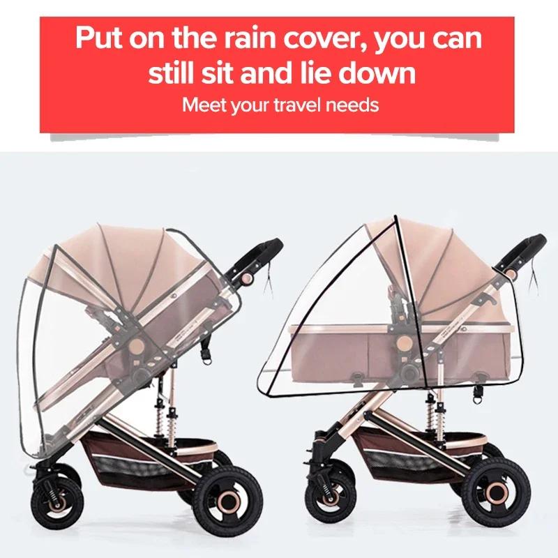 Universal Waterproof Pram Rain Cover Baby Stroller Accessories Transparent  Pushchairs Raincoat
