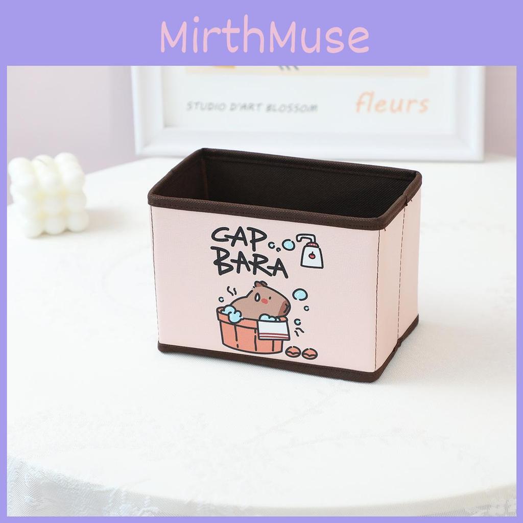 Capybara Adorable Desktop Box With Foldable Design For Stationery And Cosmetics