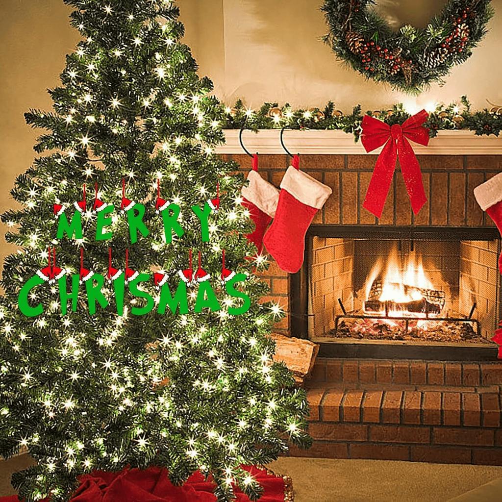 1Pcs Christmas Decoration Green Letter Hanging Christmas Tree Pendant Ornament for Home Decor Navidad New Year 2026 Accessories