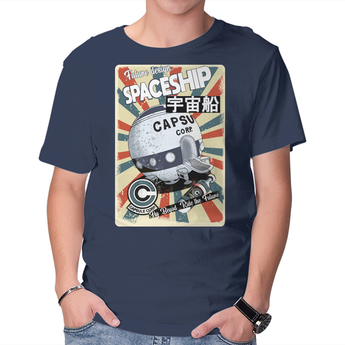 Unisex Crew Neck T-Shirt Retro Spaceship Graphic Short Sleeve Casual Tee XXL