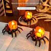 Halloween Spider Candle Lamp Decorations Plastic LED Light Horror Atmosphere Decorative Ornament Spider Halloween Party Decor