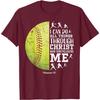 Softball I Can Do All Things Through Christ Graphic Tshirt Men Christian Faith Tee