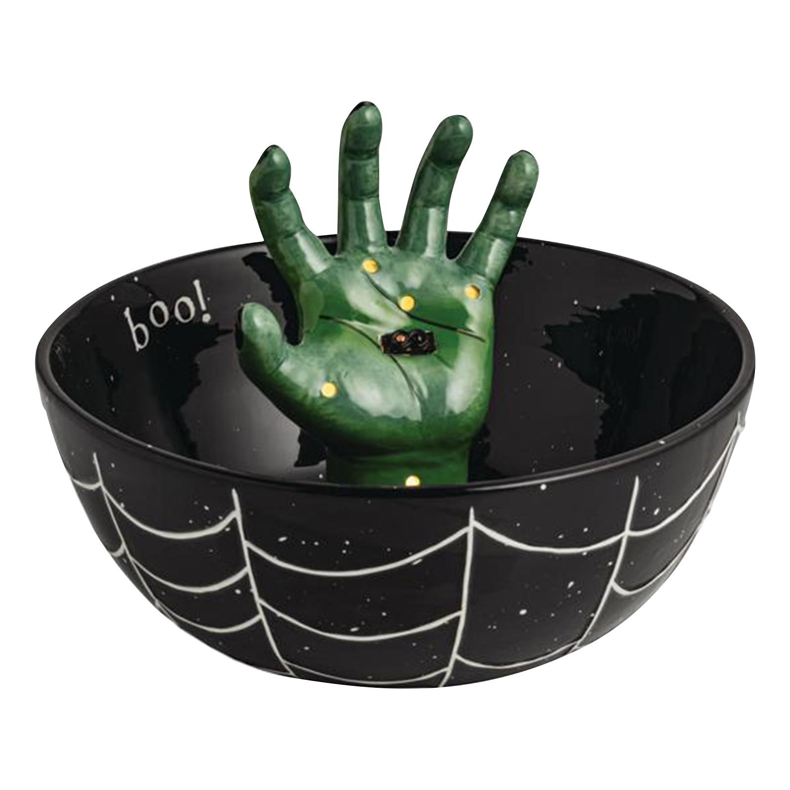 

Halloween Ghostly Hand Candy Bowl, Fun Bowl With Lights , Spooky Atmosphere, Table Decoration One Size