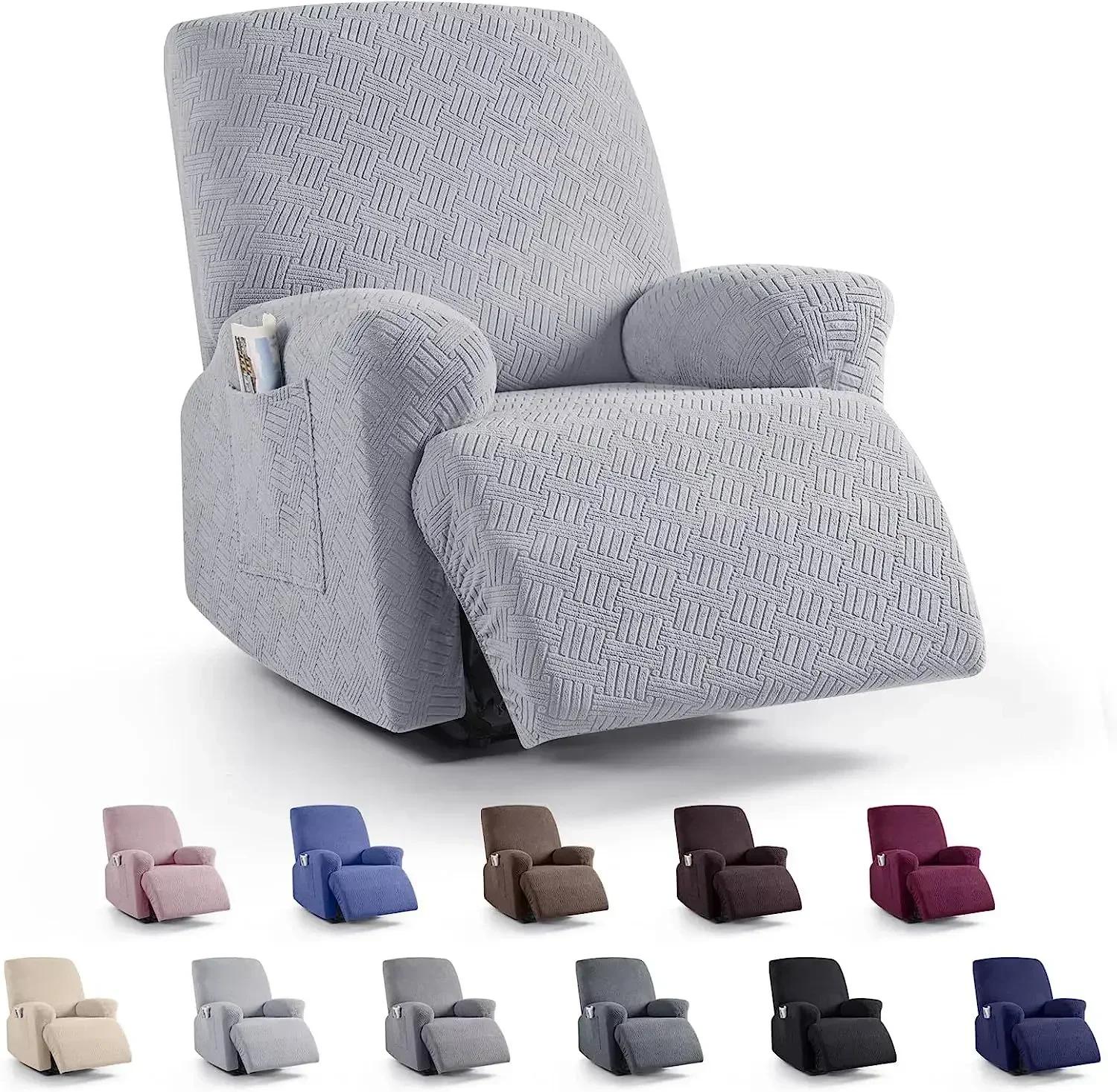 

Split Recliner Sofa Cover Elastic Spandex Armchair Covers Solid Color Recliner Chair Slipcovers Furniture Protector