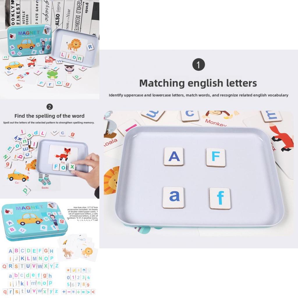 Wooden Magnetic Word Puzzle For Kids Educational Toy Learning Alphabet Play Set