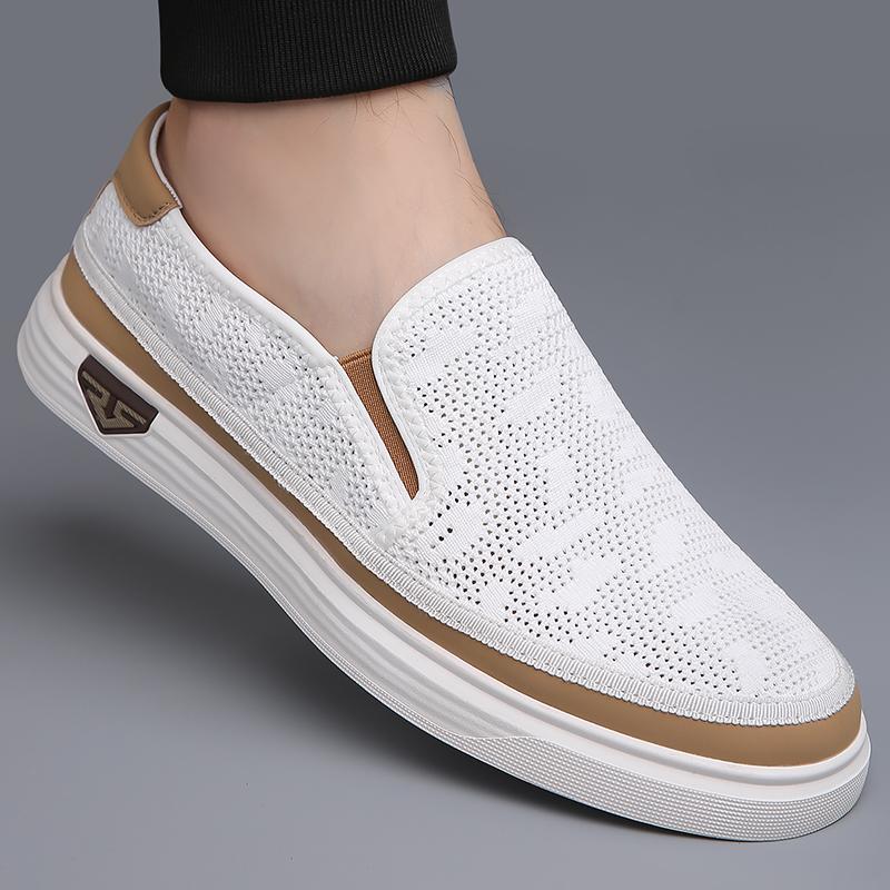 

Men s breathable mesh casual shoes Fashion Casual Shoes Non-slip Outsole Family Fitness Tennis Travel Hiking Board shoes 44 белый